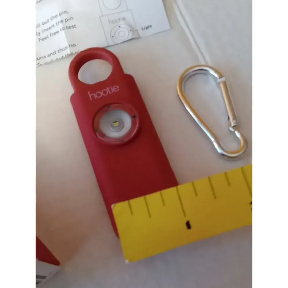 NIB Hootie Personal Safety Alarm for Women, Men, & Kids - Keychain Alarm- RED
